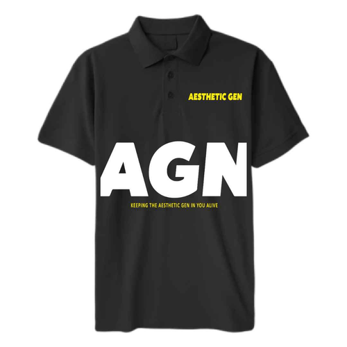 Black Signature Crew Polo - Aesthetic Gen