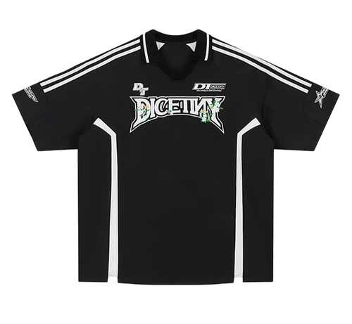 Black Stylish Street Style Contrast Floral Print Polo Shirt - 2009 - Aesthetic Gen