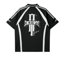 Load image into Gallery viewer, Black Stylish Street Style Contrast Floral Print Polo Shirt - 2009 - Aesthetic Gen

