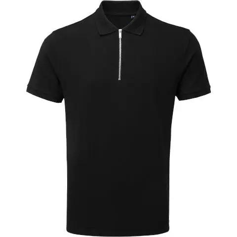 Black Zipper Polo T-Shirt-Aesthetic Gen