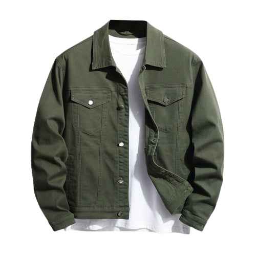 Bottle Green Denim Jacket - Unisex - Aesthetic Gen