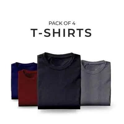 Bundle Of 4 Half Sleeves T-Shirt (Plus Size - 2xl) - Aesthetic Gen