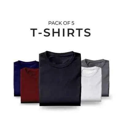 Bundle Of 5 Half Sleeves T-Shirt (Plus Size - 2xl) - Aesthetic Gen