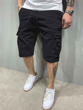 Load image into Gallery viewer, Jet Black Cargo Shorts - Aesthetic Gen
