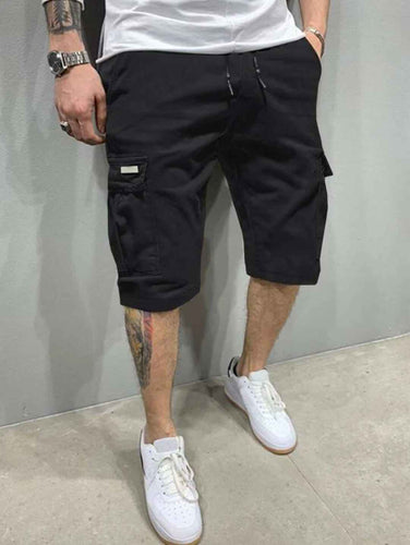 Jet Black Cargo Shorts - Aesthetic Gen