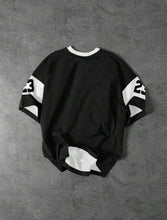Load image into Gallery viewer, Manfinity EMRG Color Block Letter Printed Black T-Shirt - Aesthetic Gen
