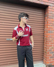 Load image into Gallery viewer, Maroon High Street Racing Zipper Polo T-Shirt - Aesthetic Gen
