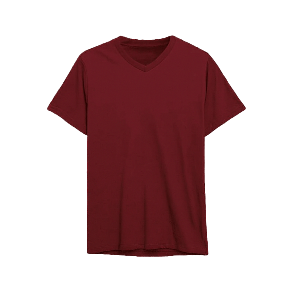 Maroon V - Neck T-Shirt - Aesthetic Gen