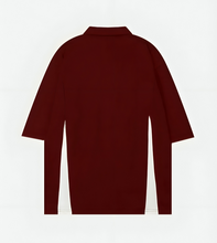 Load image into Gallery viewer, Maroon High Street Racing Zipper Polo T-Shirt
