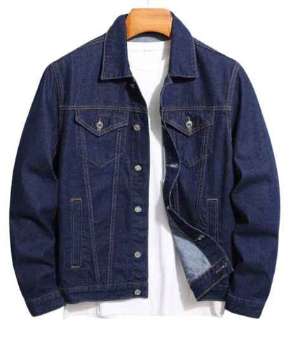 Navy Blue Denim Jacket - Unisex - Aesthetic Gen