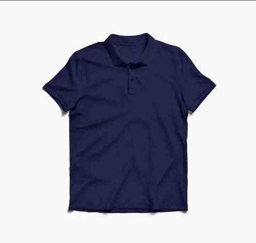 NAVY BLUE POLO TEE - Aesthetic Gen