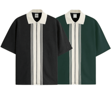 Load image into Gallery viewer, Pack Of 2 Zipper Striped Polo Shirt - Aesthetic Gen
