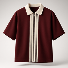 Load image into Gallery viewer, Pack Of 2 Zipper Striped Polo Shirts - Aesthetic Gen
