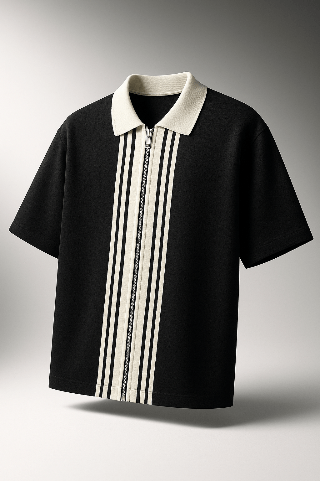 Pack Of 2 Zipper Striped Polo Shirts - Aesthetic Gen