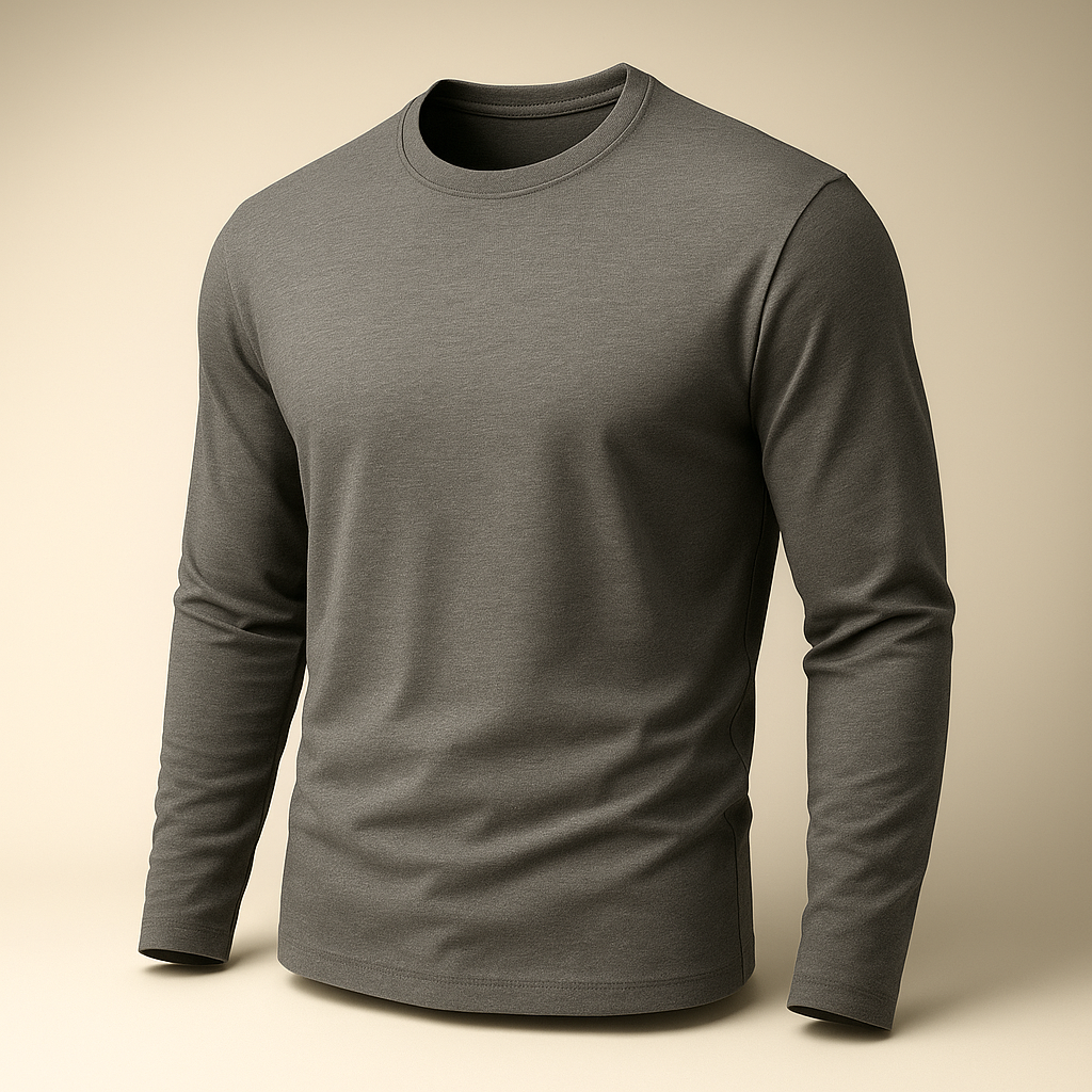Steel Gray Full Sleeves T-shirt