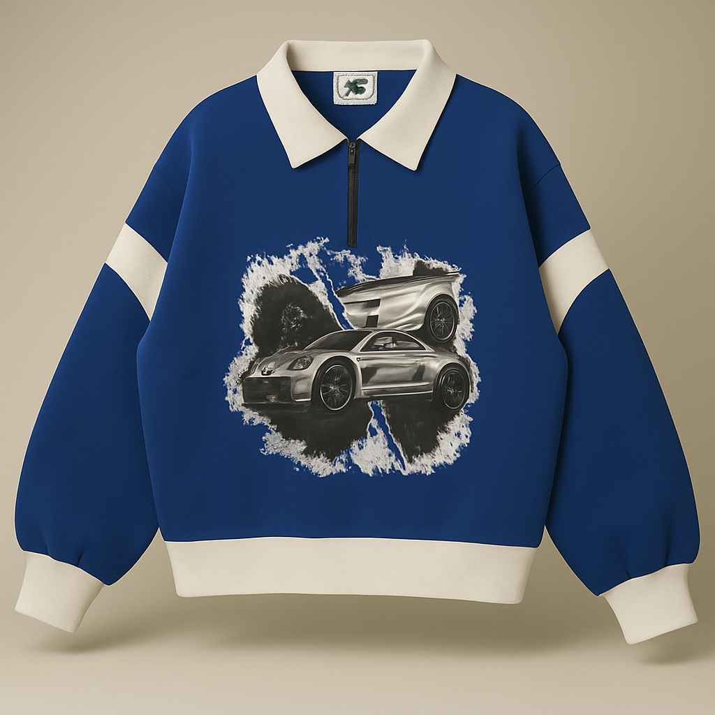 Racing Lapel Sweatshirt