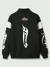 Load image into Gallery viewer, ROMWE Grunge Punk Letter Graphic Half Zip Sweatshirt - Aesthetic Gen
