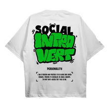 Load image into Gallery viewer, Social Introvert White Drop Shoulder Tee - Aesthetic Gen
