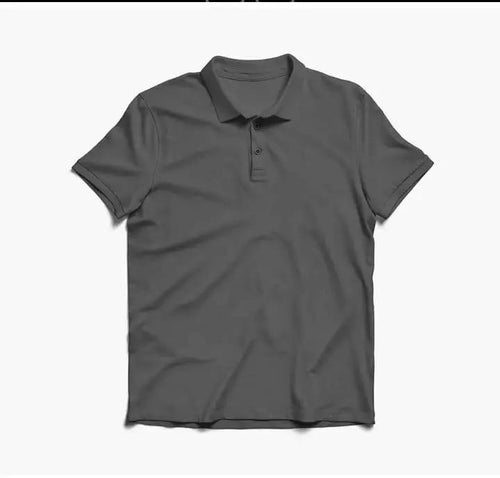 STEEL GREY POLO TEE-Aesthetic Gen