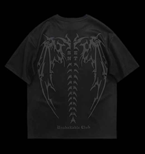 Load image into Gallery viewer, Versatile Letter T-shirt Black Drop Shoulder Tee - Aesthetic Gen
