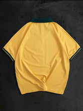Load image into Gallery viewer, Yellow Manfinity Sporsity Patchwork Number Print Polo Shirt - Aesthetic Gen

