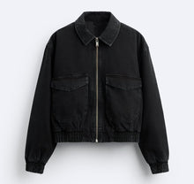 Load image into Gallery viewer, Zippered Pocket Detail Denim Jacket - Aesthetic Gen
